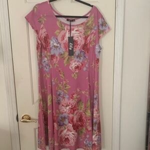 Lily Pink and Purple Floral Midi Dress
